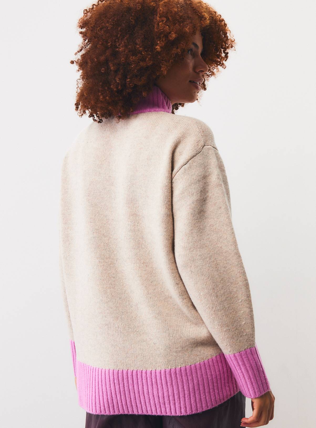 Multi-Coloured Pure Lambswool High Neck Jumper XS - Image 4